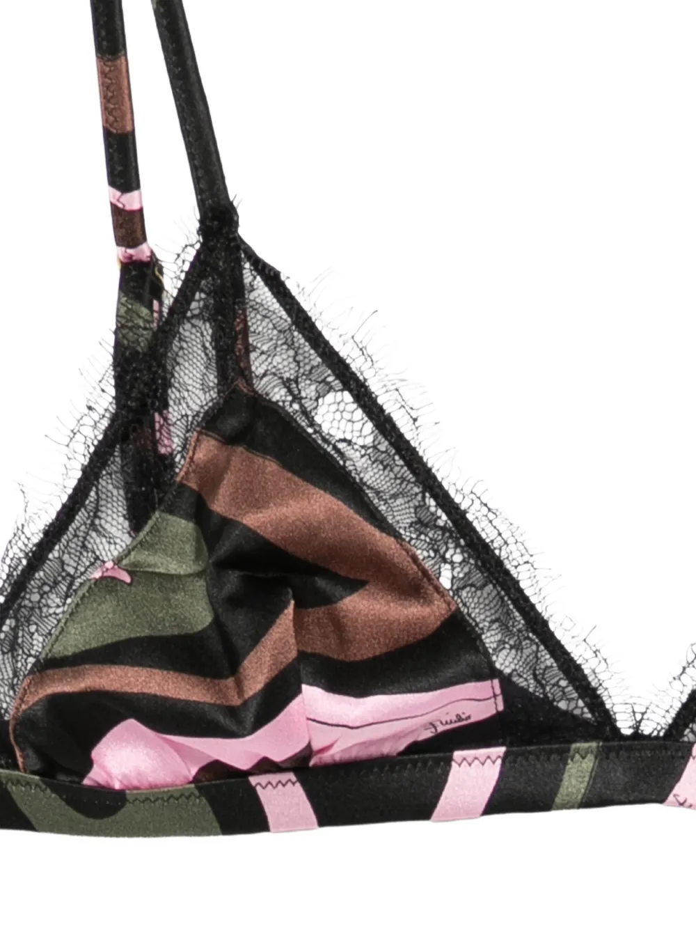 PUCCI Bh met kanten afwerking en Marmo-print Zwart