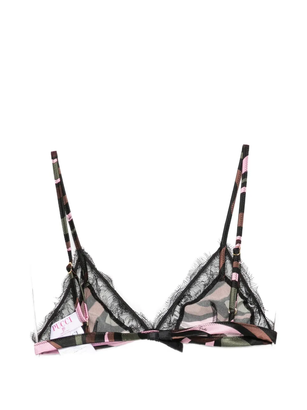 PUCCI Bh met kanten afwerking en Marmo-print Zwart