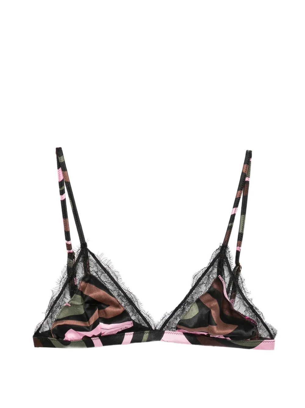PUCCI lace-trimmed Marmo-print bra