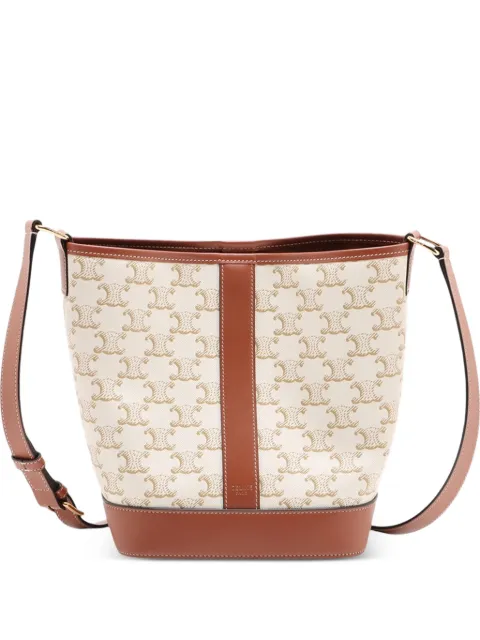 Celine Pre-Owned 2018-2026 Small Triomphe Coated Canvas bucket bag