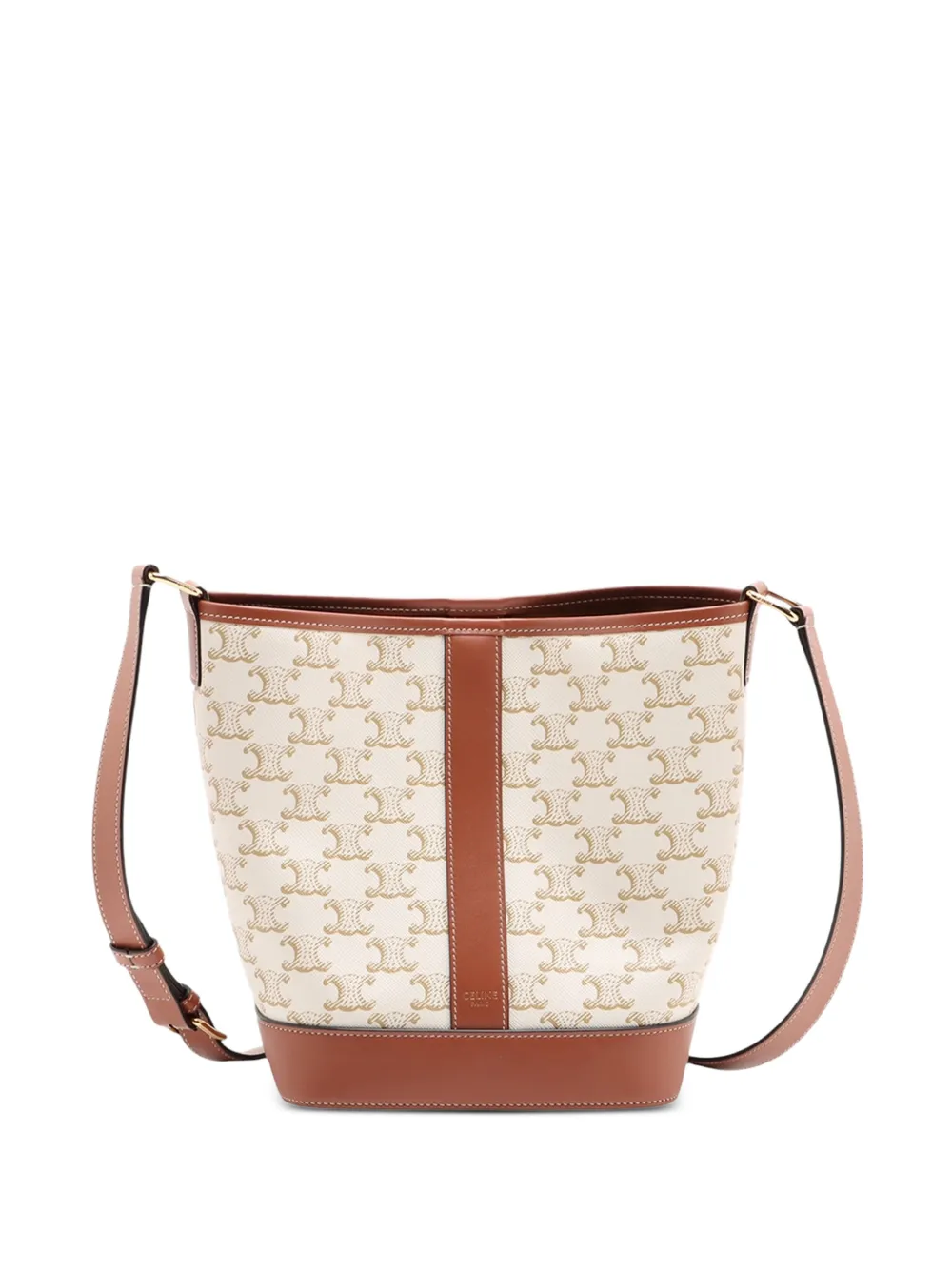 Celine Pre-Owned 2018-2026 Small Triomphe Coated Canvas bucket bag - Toni neutri