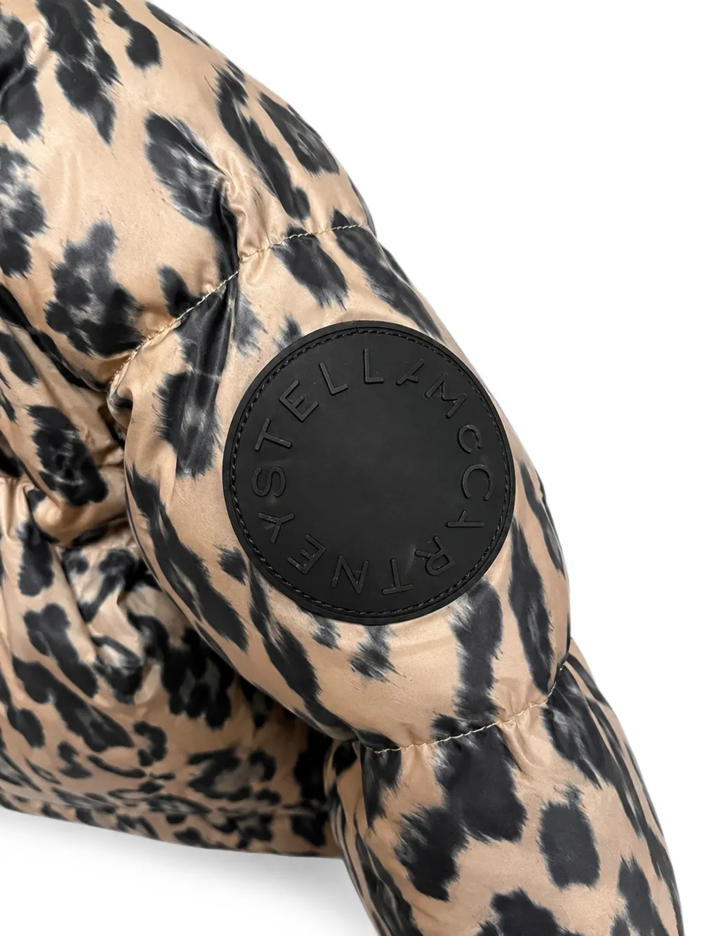 Stella McCartney Kids Gewatteerd jack met luipaard-print Bruin