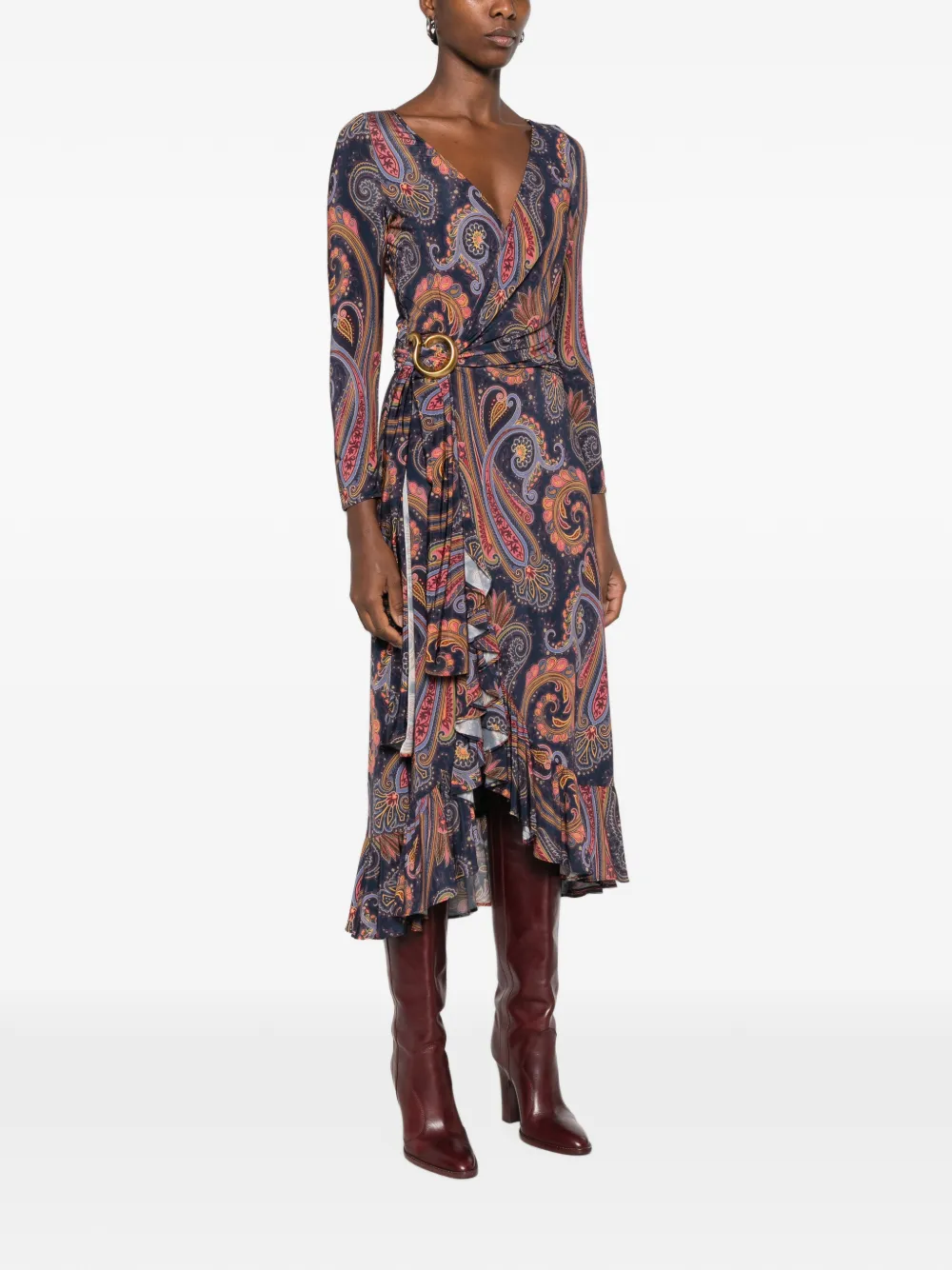 ETRO Jurk met paisley-print Blauw
