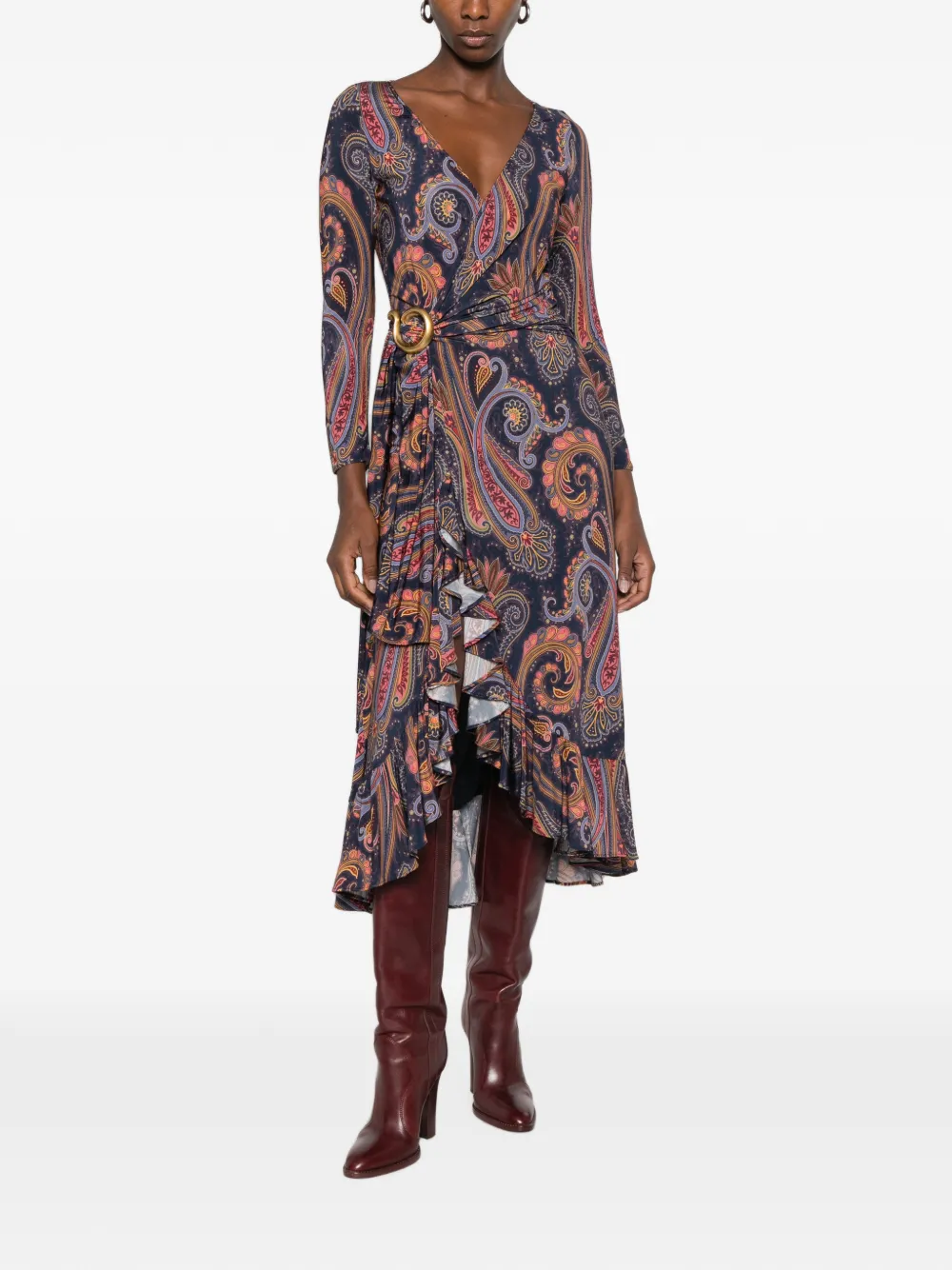 ETRO Jurk met paisley-print Blauw