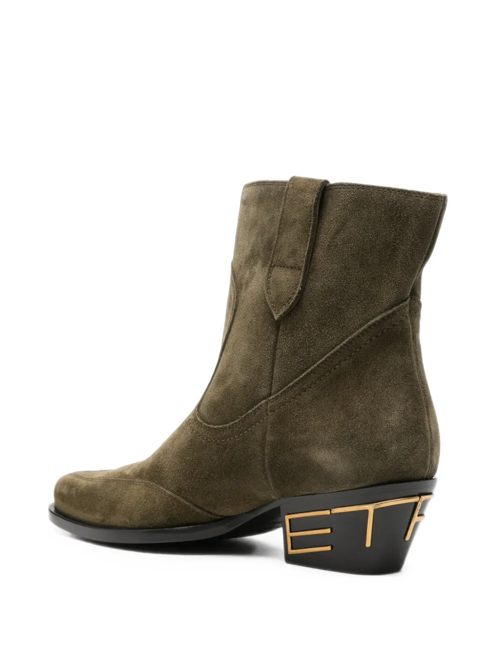 ETRO pointed-toe logo-plaque boots Groen