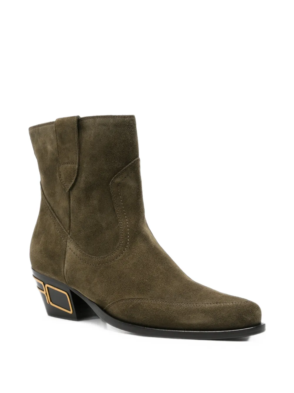ETRO pointed-toe logo-plaque boots Groen