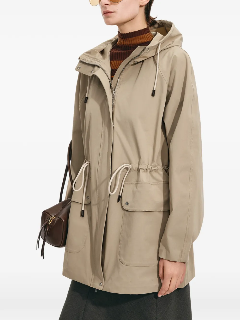 JNBY Trenchcoat met trekkoord en raglan mouwen Beige