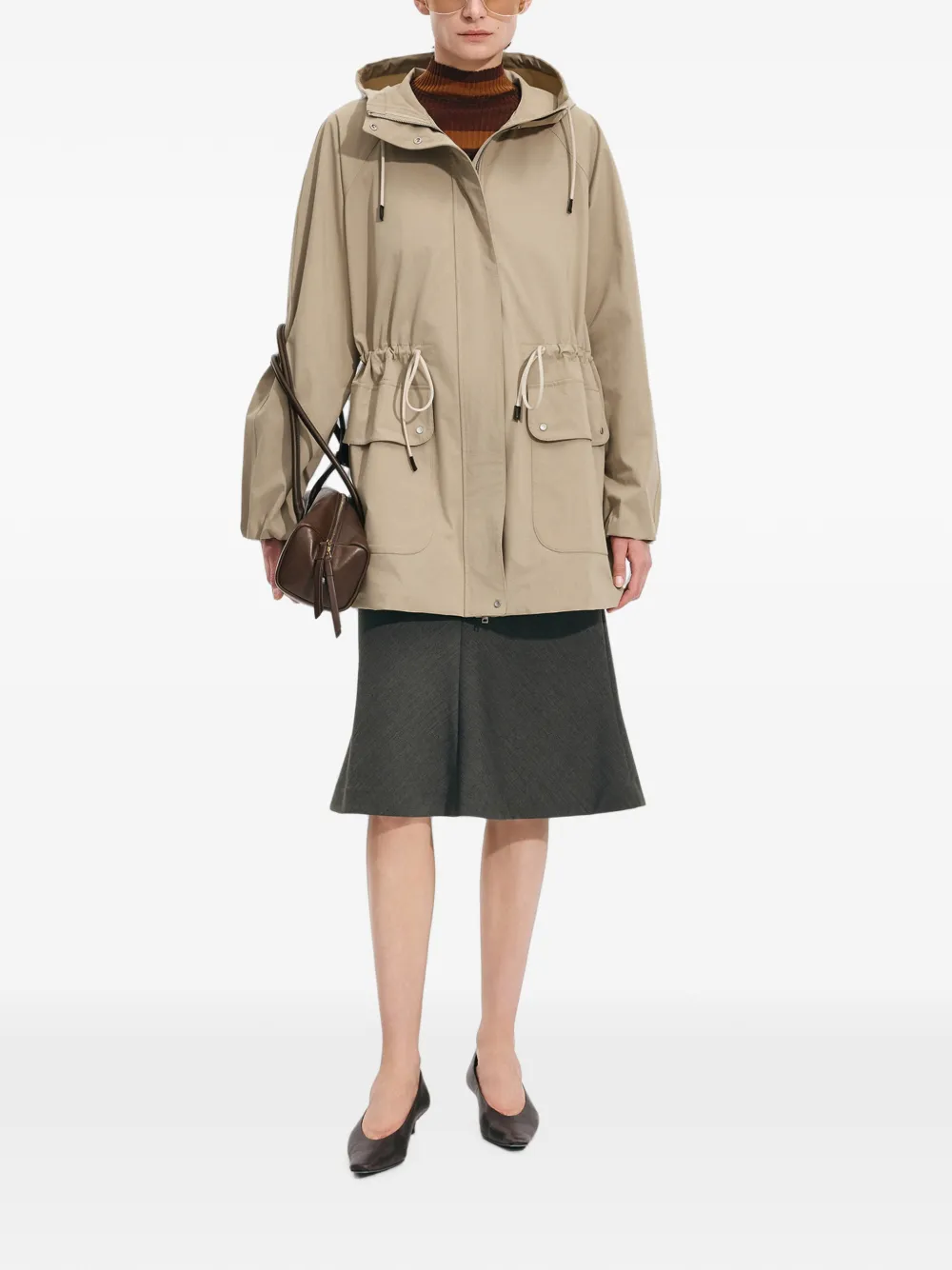 JNBY Trenchcoat met trekkoord en raglan mouwen Beige
