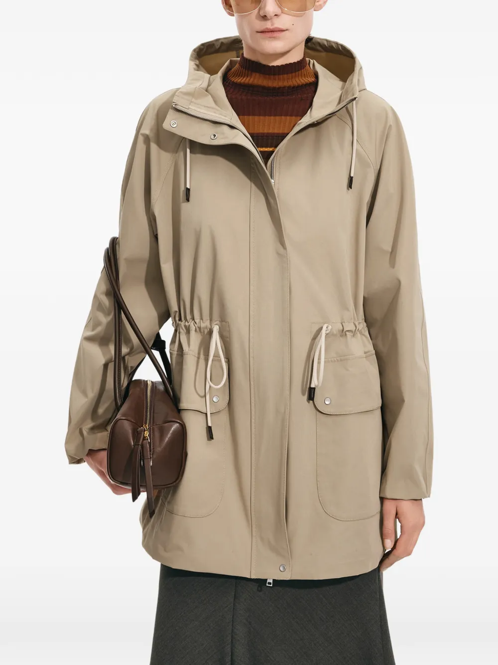 JNBY Trenchcoat met trekkoord en raglan mouwen Beige
