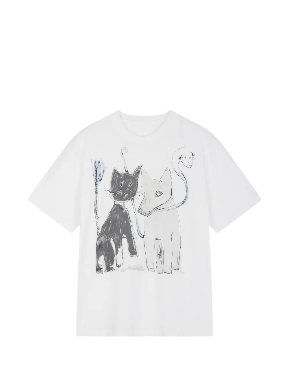 Jnby Graphic-print Cotton T-shirt In White