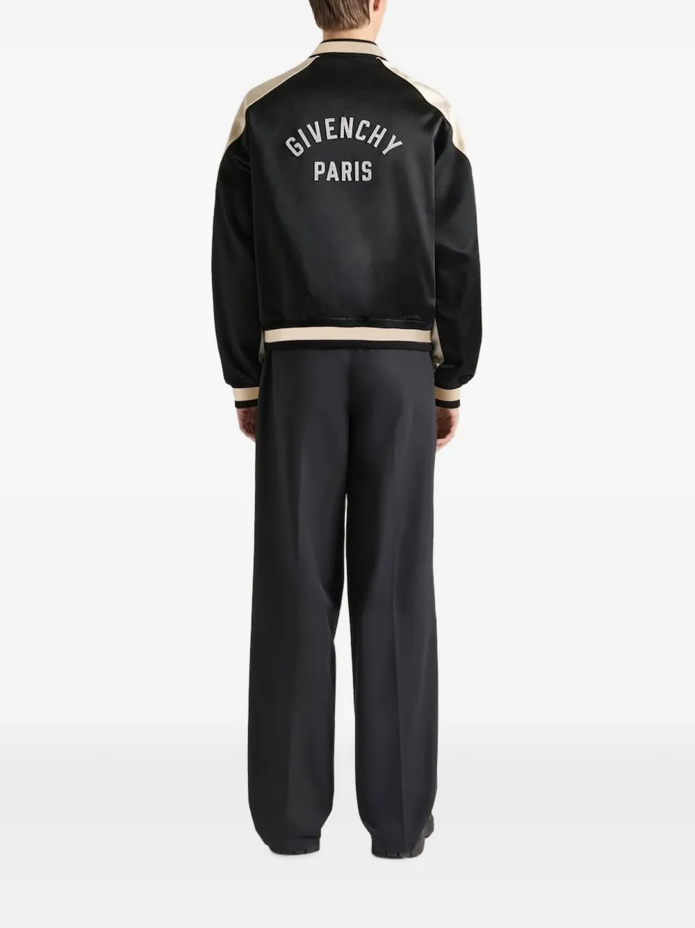 Givenchy logo-embroidered bomber jacket Zwart