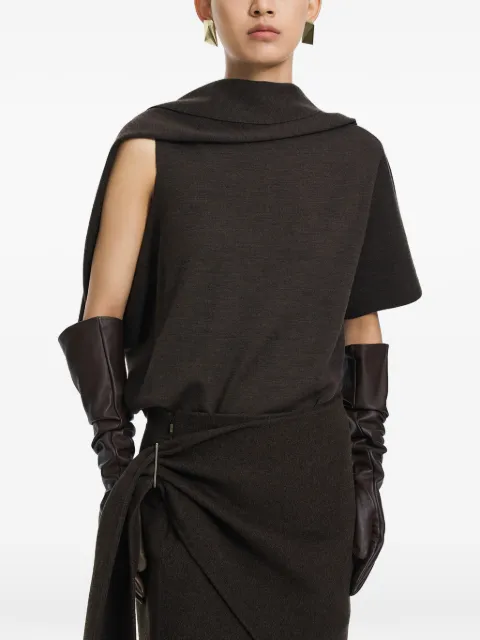 JNBY asymmetric-neck short-sleeved sweater