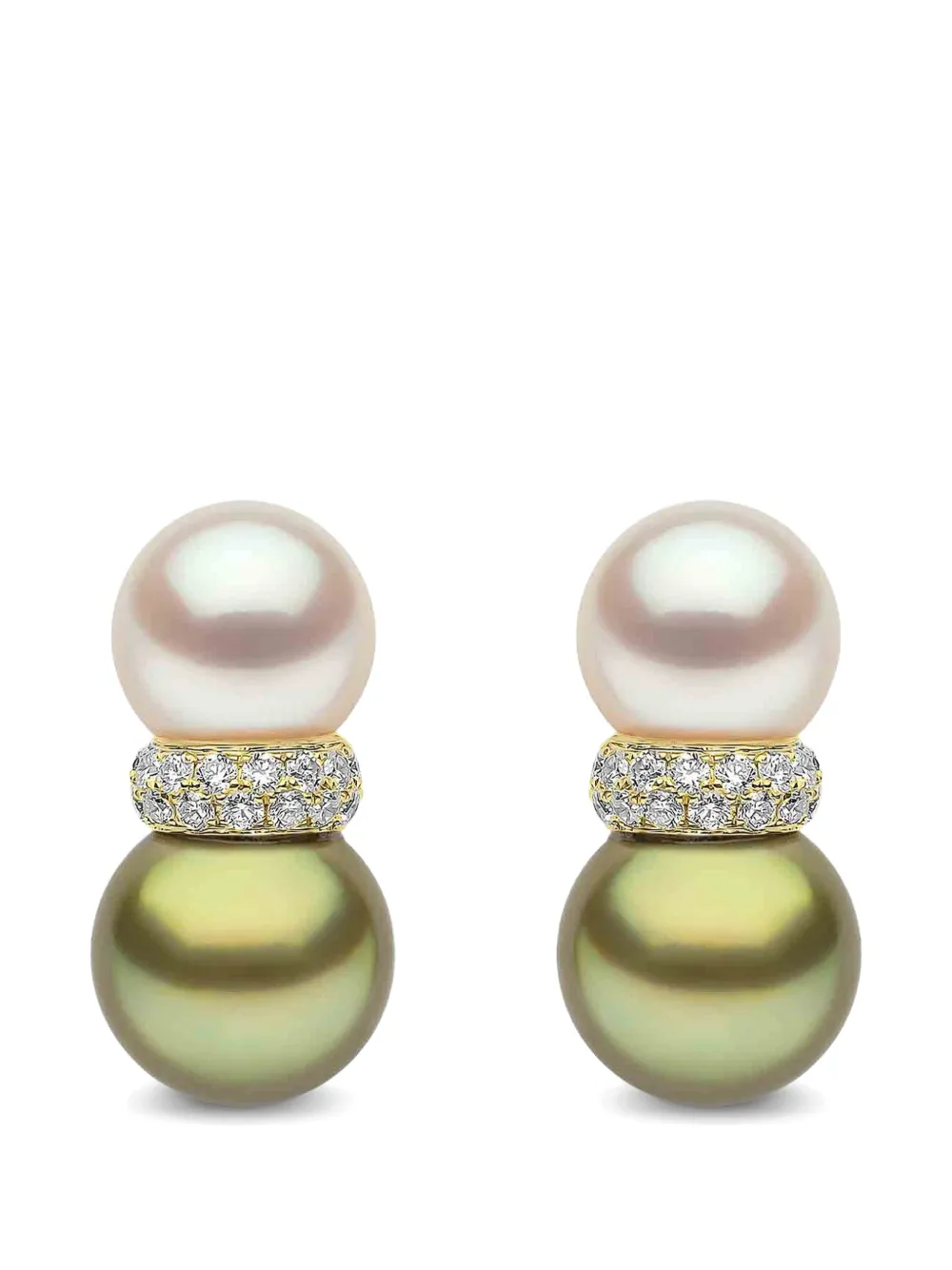 Yoko London Glitz pearl and diamond earrings - Oro