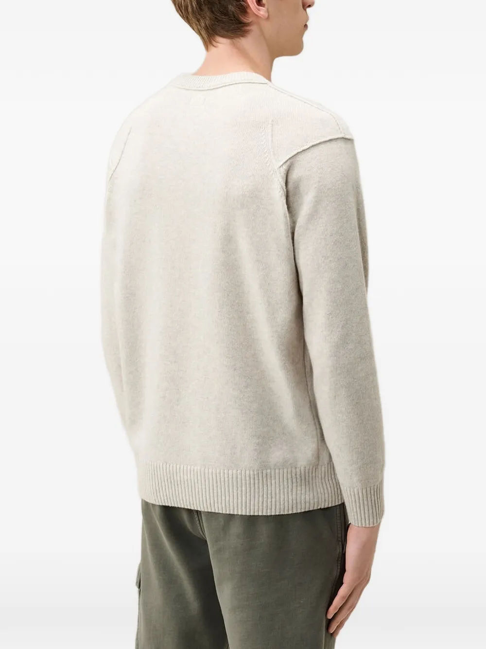 C.P. Company Lamswollen trui met ronde hals Beige