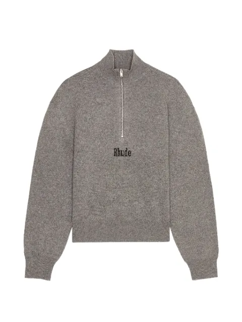 RHUDE quarter-zip logo-embroidered sweater