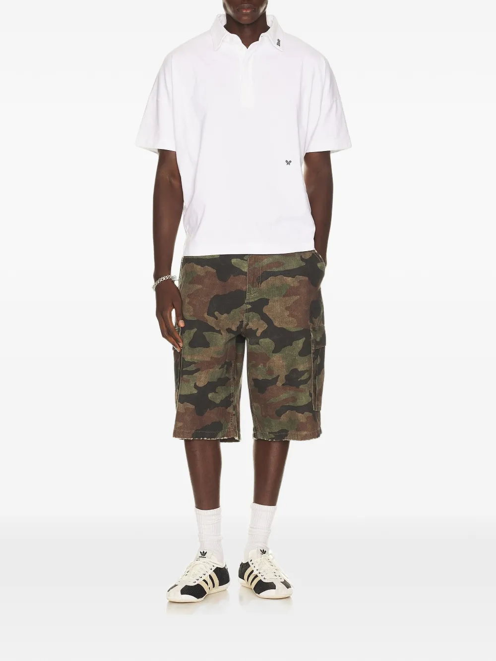 RHUDE logo-embroidered polo shirt Wit