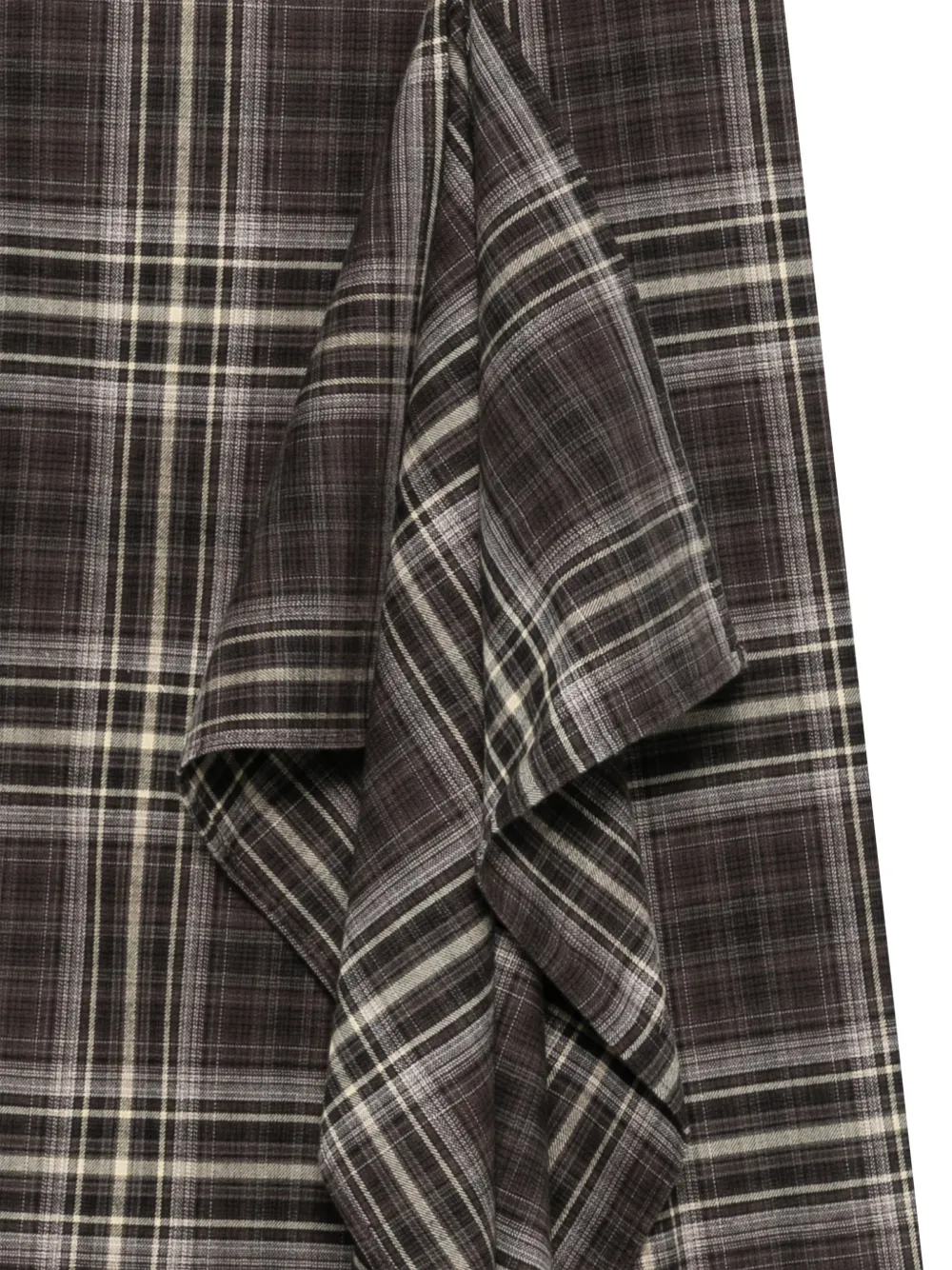 Alysi Asymmetrische rok met tartan-print Bruin