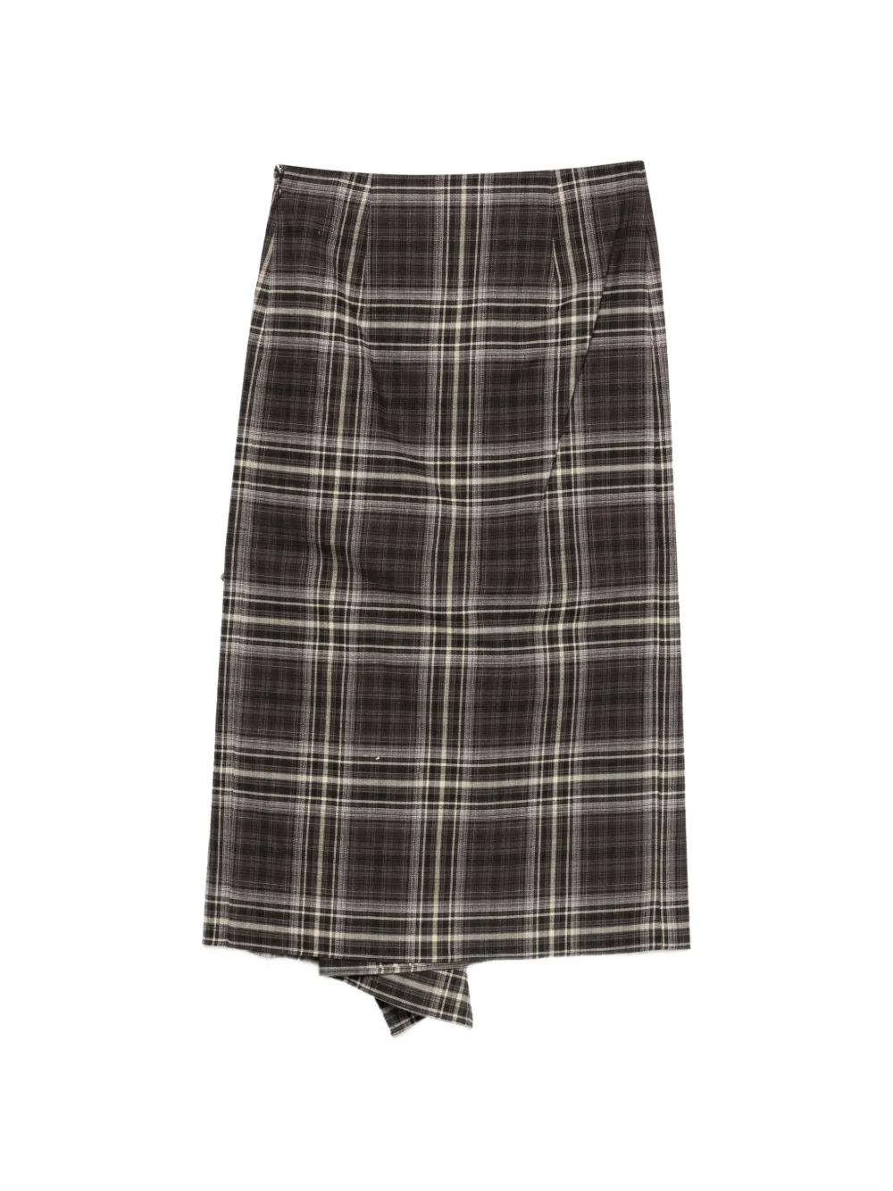 Alysi Asymmetrische rok met tartan-print Bruin