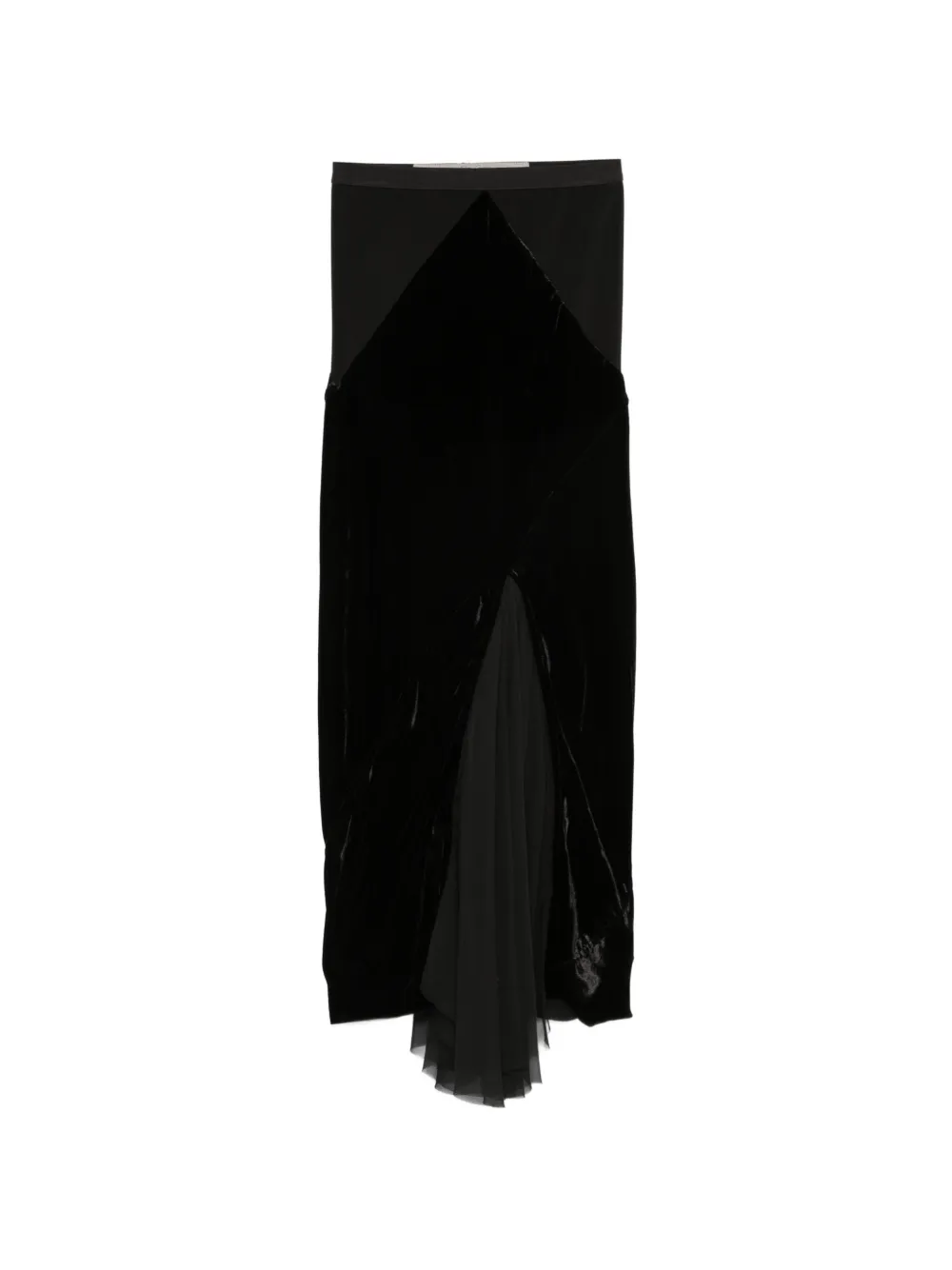 Rick Owens Gonna midi con inserti - Nero