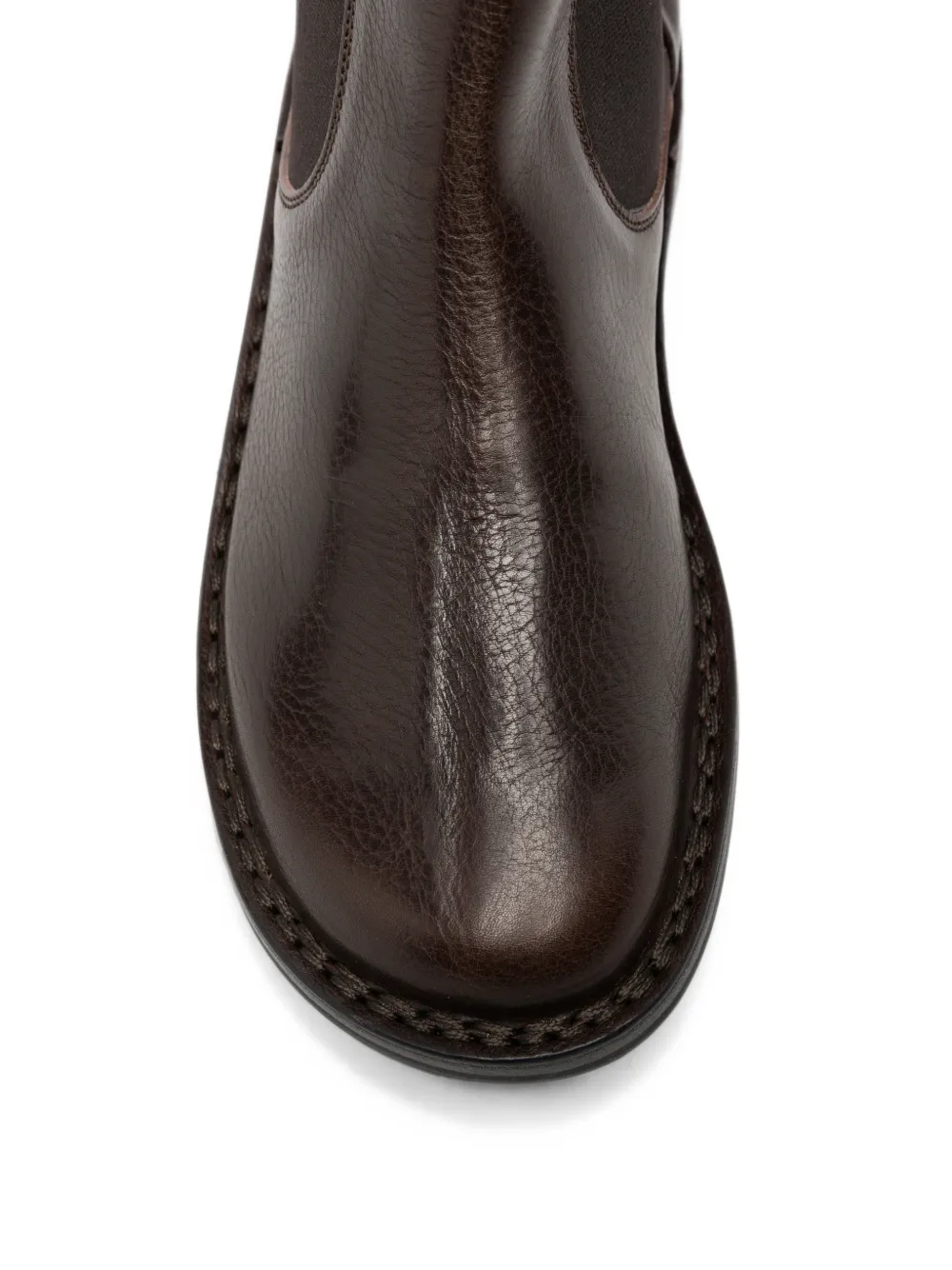 Trippen quilted-panel leather ankle boots Bruin