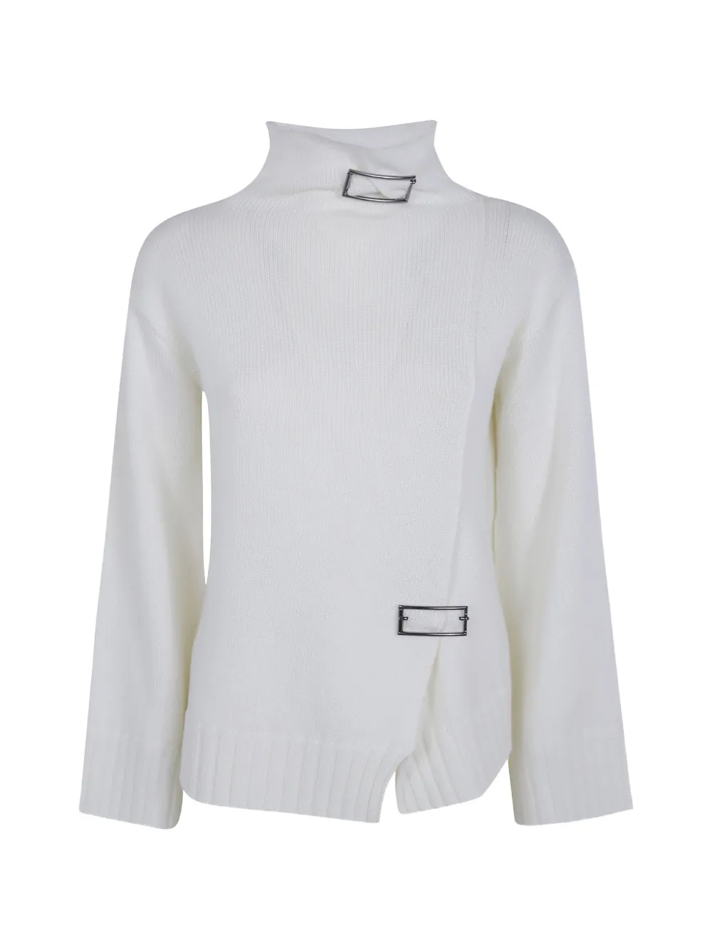 PierAntonioGaspari buckle-detail asymmetric sweater