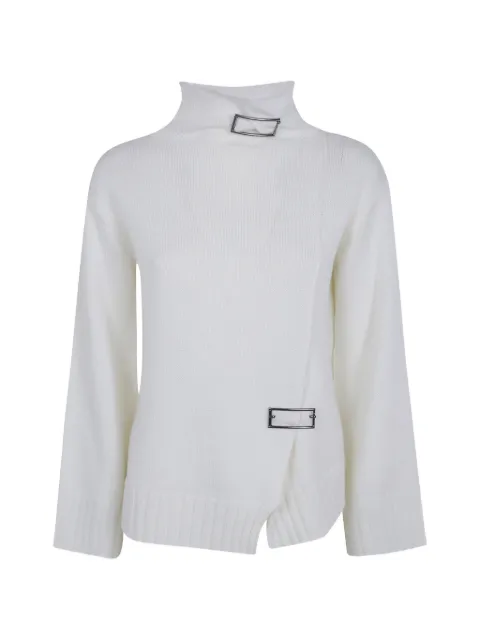 PierAntonioGaspari buckle-detail asymmetric sweater
