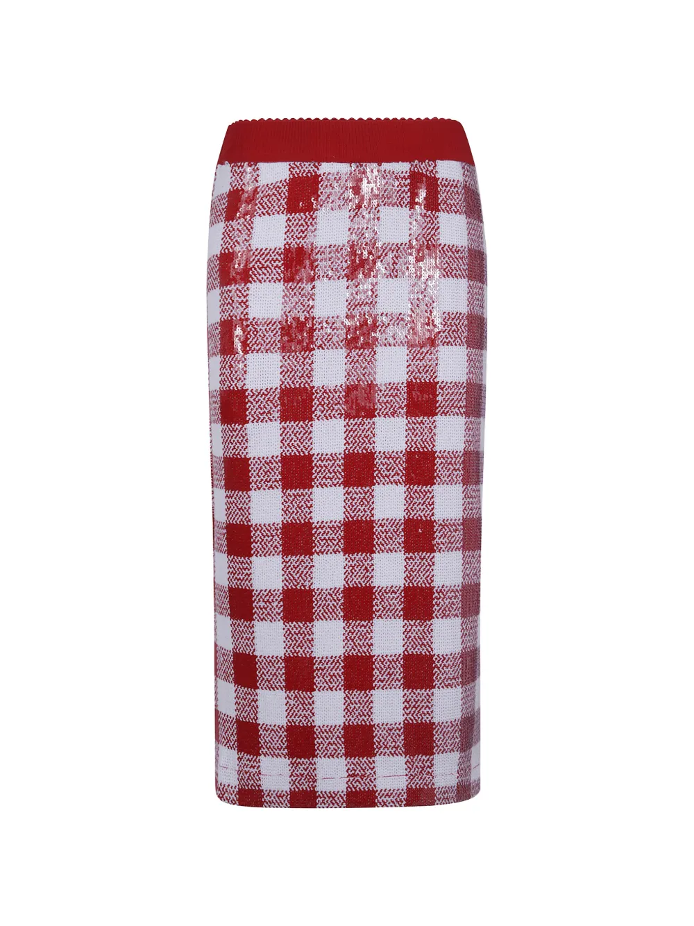 Essentiel Antwerp sequin-embellished gingham midi skirt - Rot
