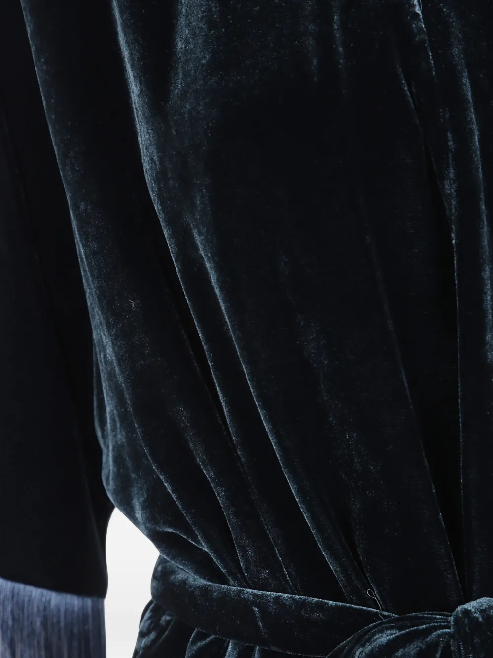 Antonelli Papavero poncho met franje afwerking en ceintuur Groen