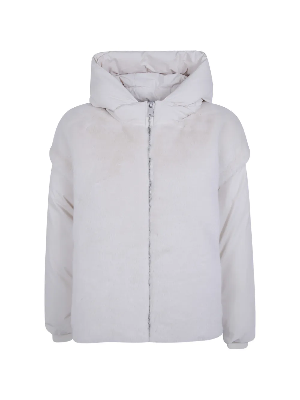 Essentiel Antwerp faux-fur hooded jacket - Weiß