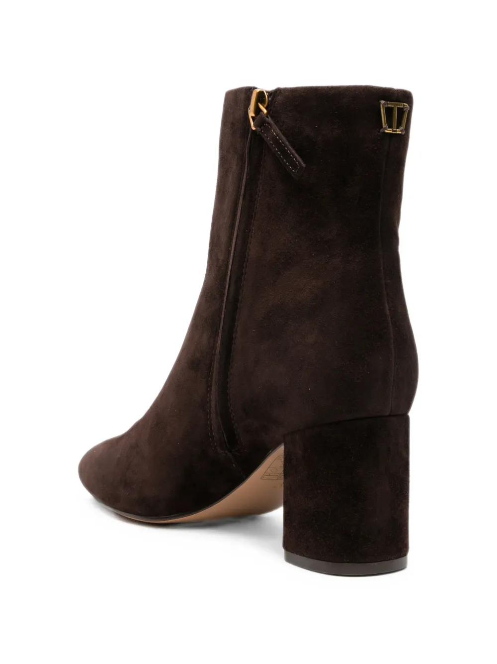 TWINSET suede pointed-toe ankle boots Bruin