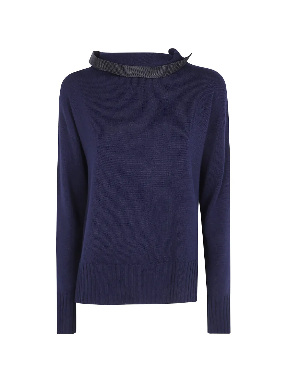 PierAntonioGaspari buckle-detail knitted sweater - Blau