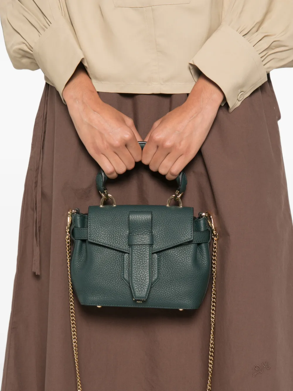 Lancel Mini Charlie leren shopper Groen