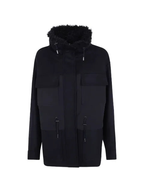 Mantu shearling-trim panelled parka coat