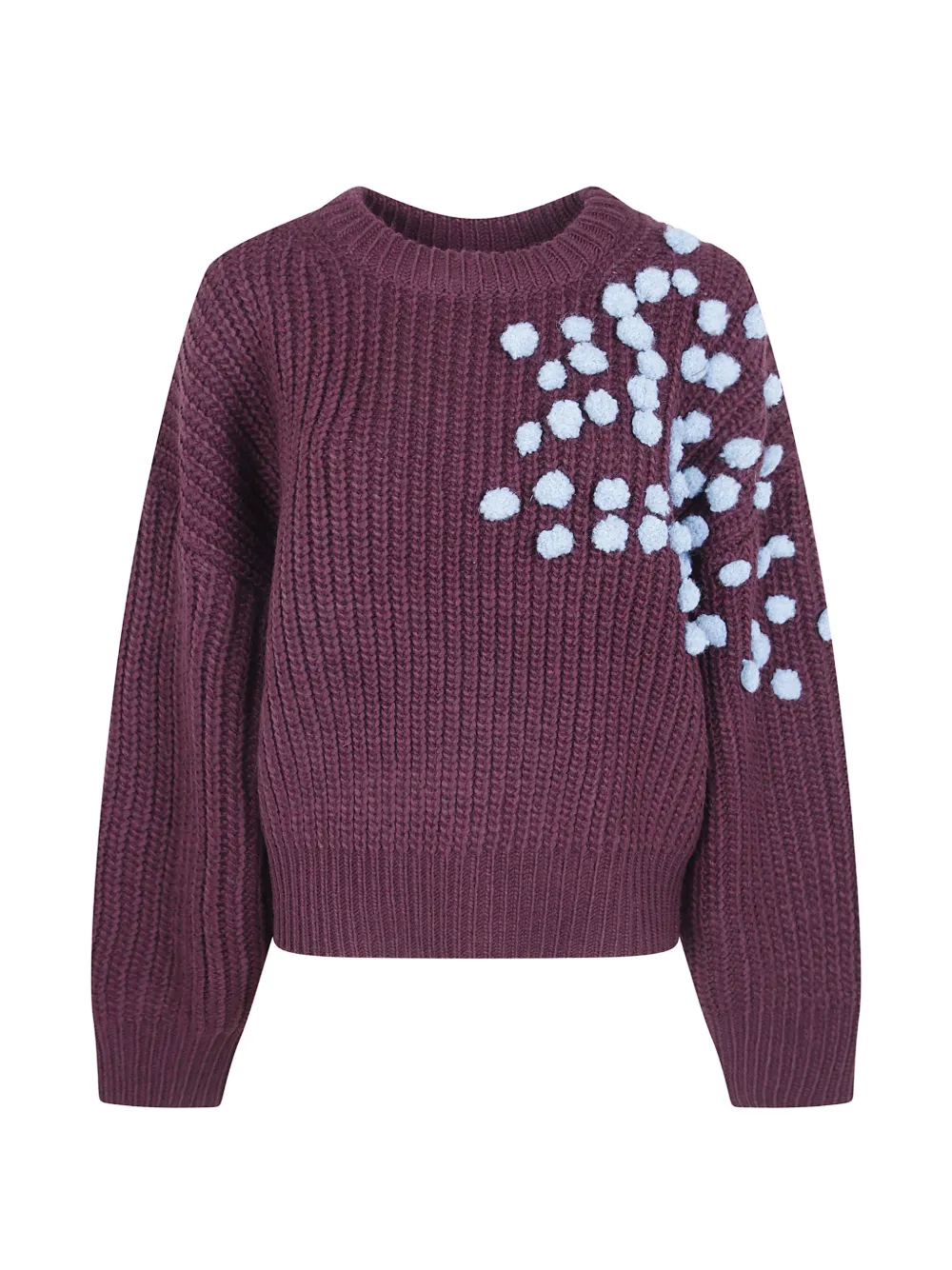 Essentiel Antwerp pompom-embellished chunky-knit sweater - Violett