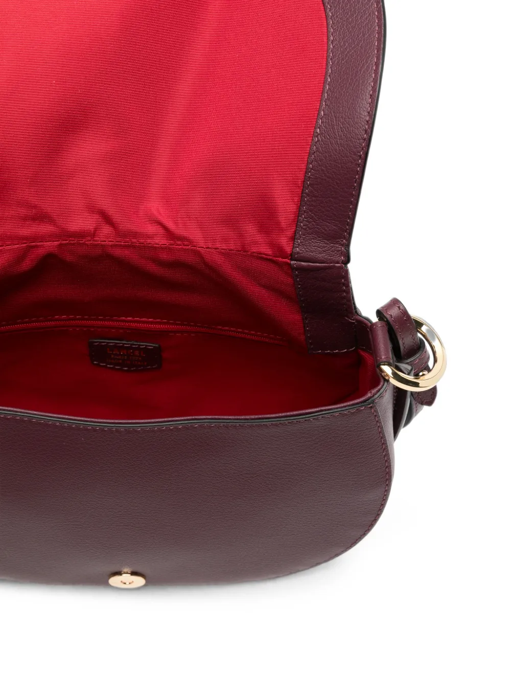 Lancel Schoudertas met suède vlakken Paars
