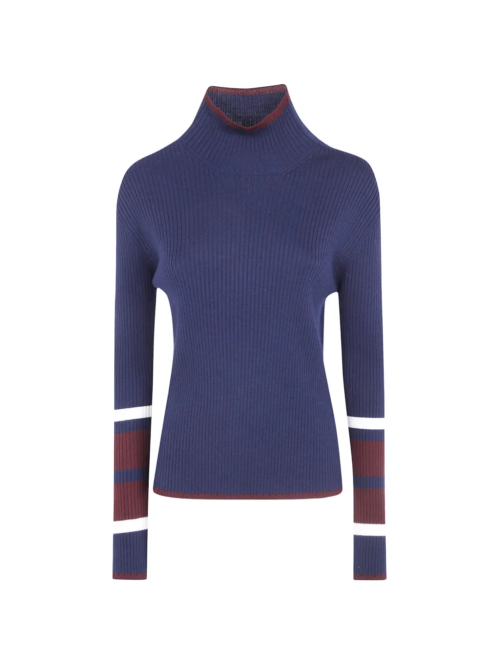 Mantu ribbed fine-knit striped-sleeve top