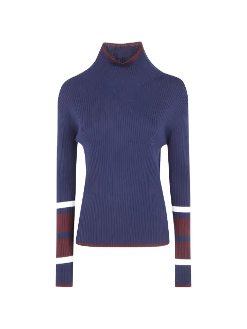 Mantu ribbed fine-knit striped-sleeve top