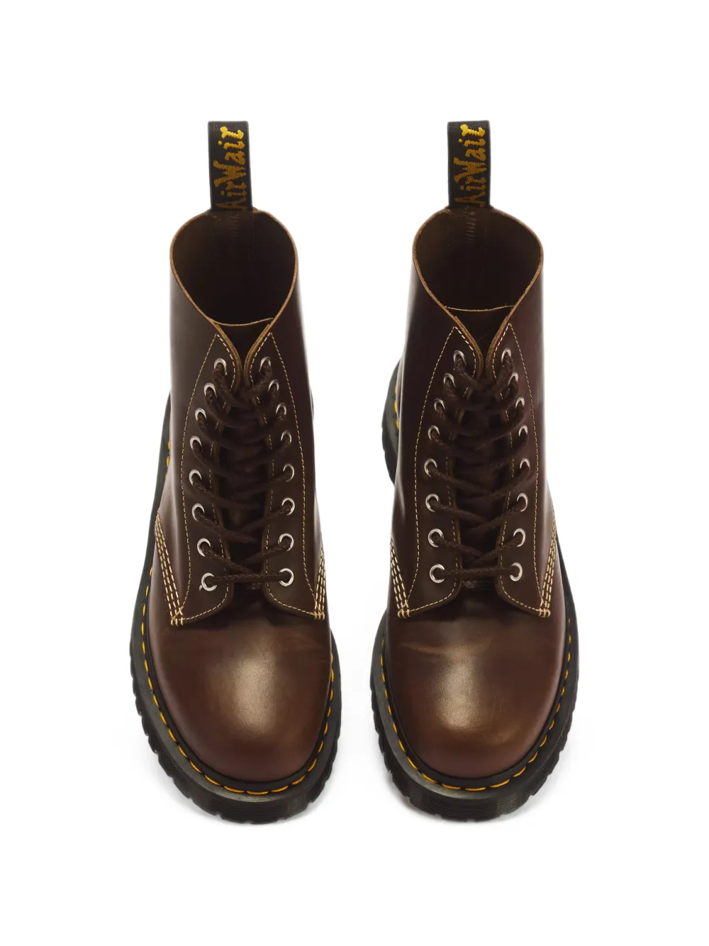 Dr. Martens 1460 Pascal Bean leren laarzen met contrasterende stiksels Bruin