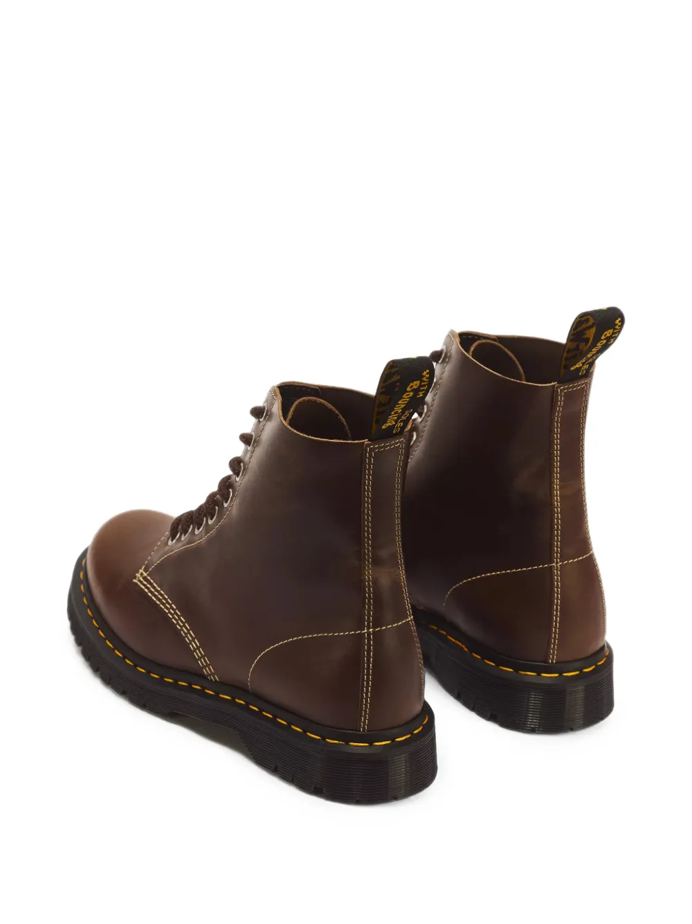 Dr. Martens 1460 Pascal Bean leren laarzen met contrasterende stiksels Bruin