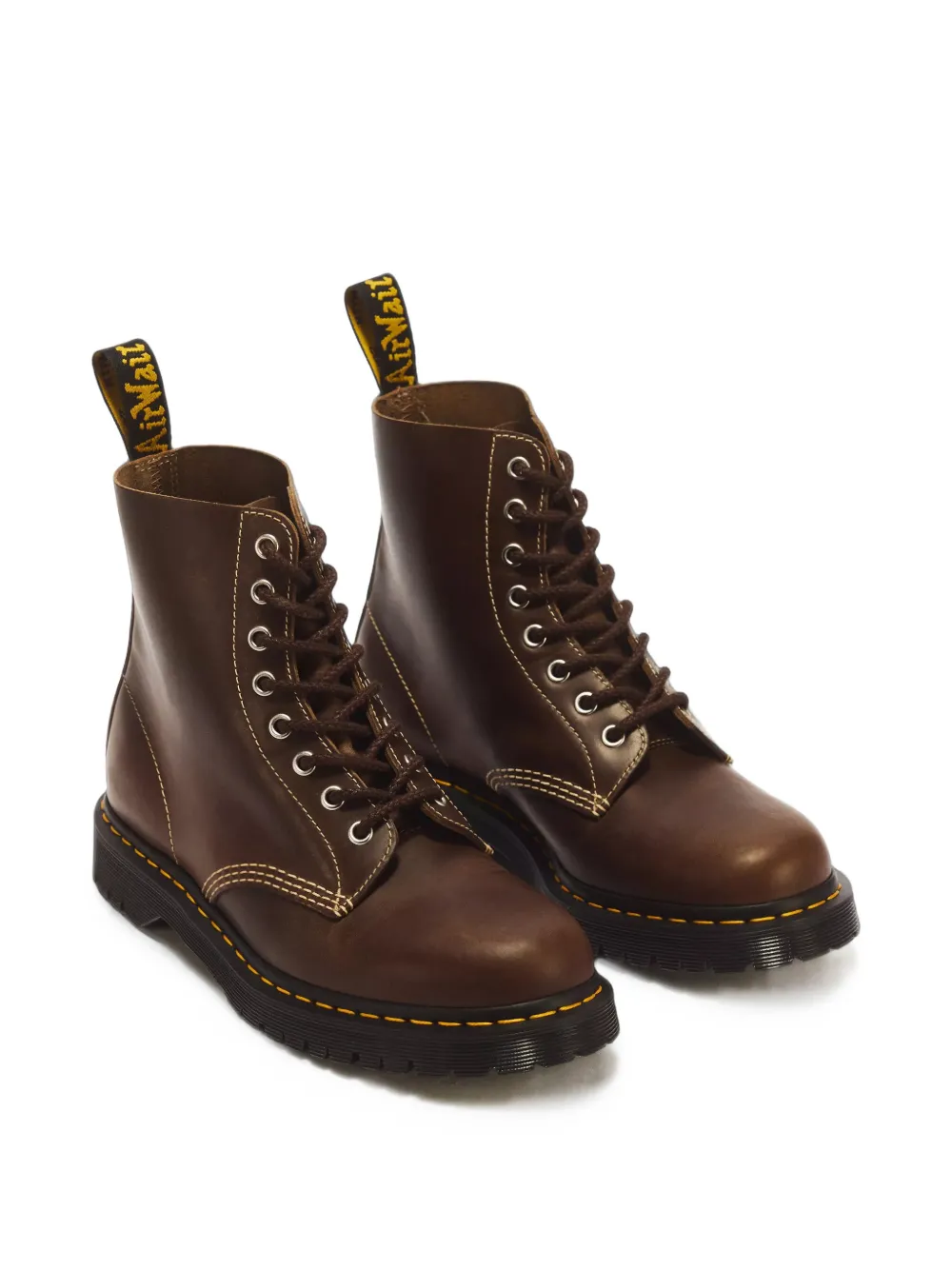 Dr. Martens 1460 Pascal Bean leren laarzen met contrasterende stiksels Bruin