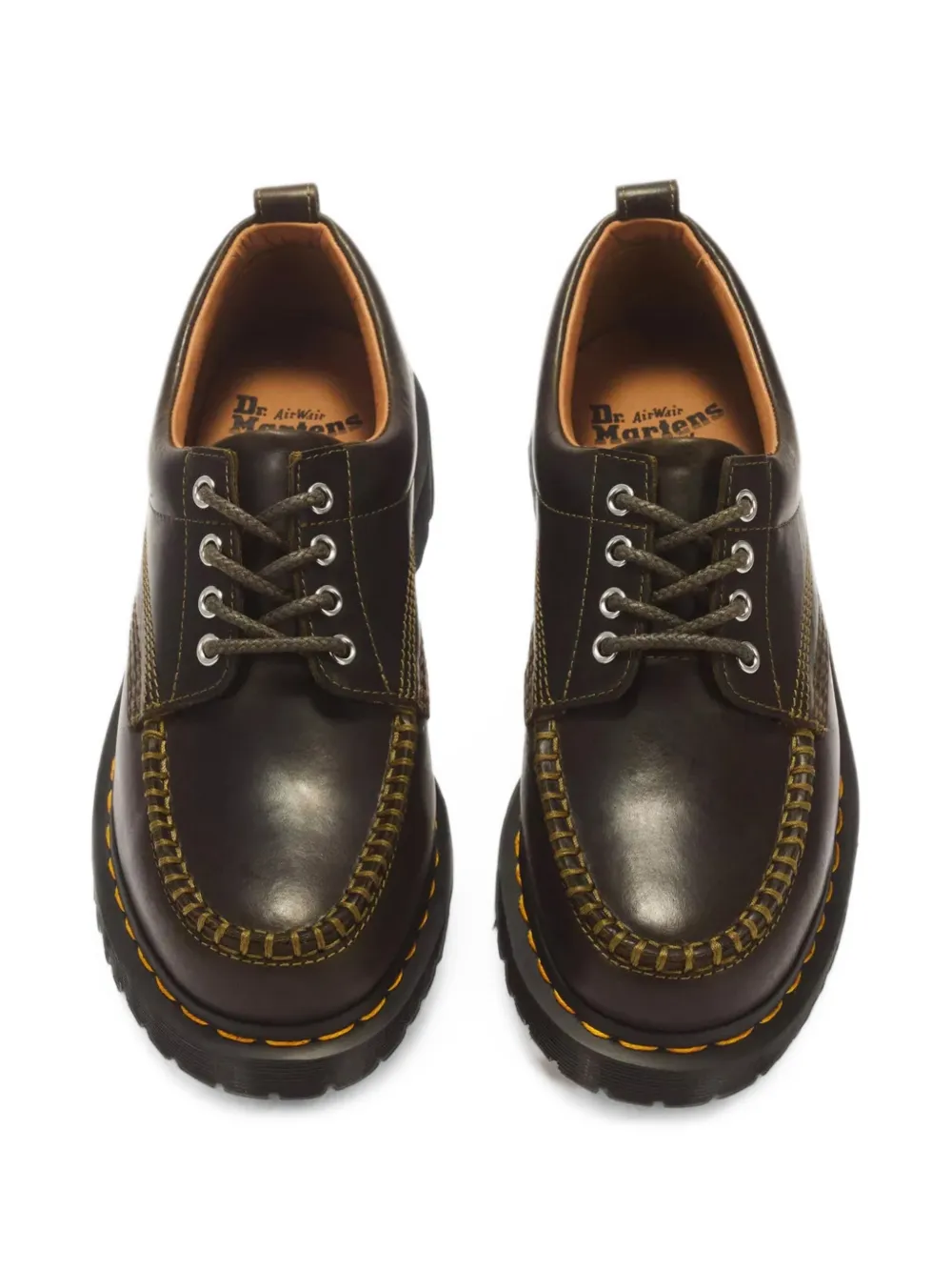 Dr. Martens Lowell whipstitch-detail moc toe shoes Bruin