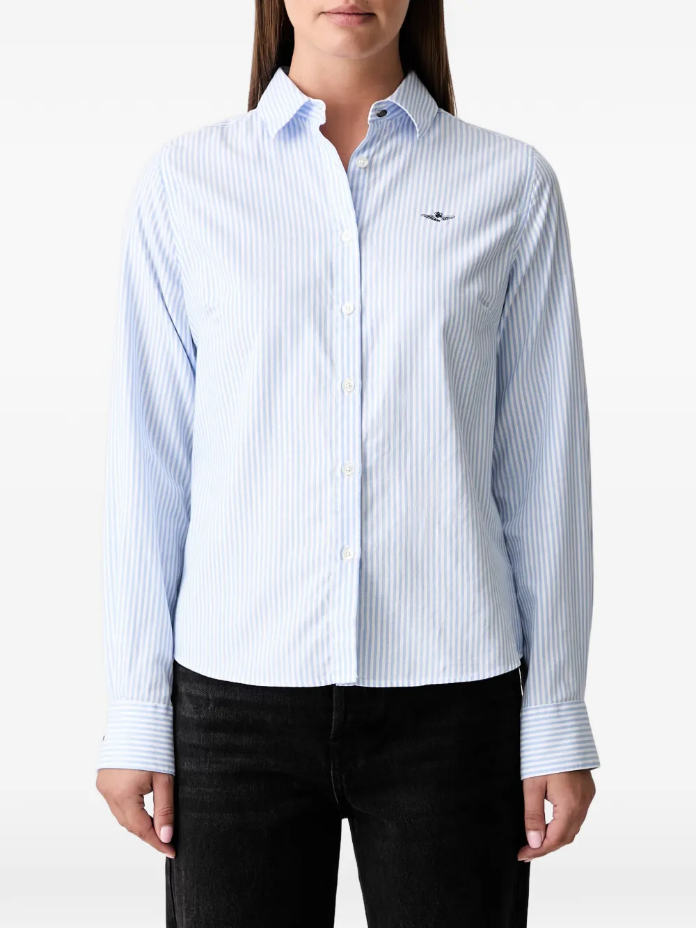 Aeronautica Militare Blouse met geborduurd logo Wit