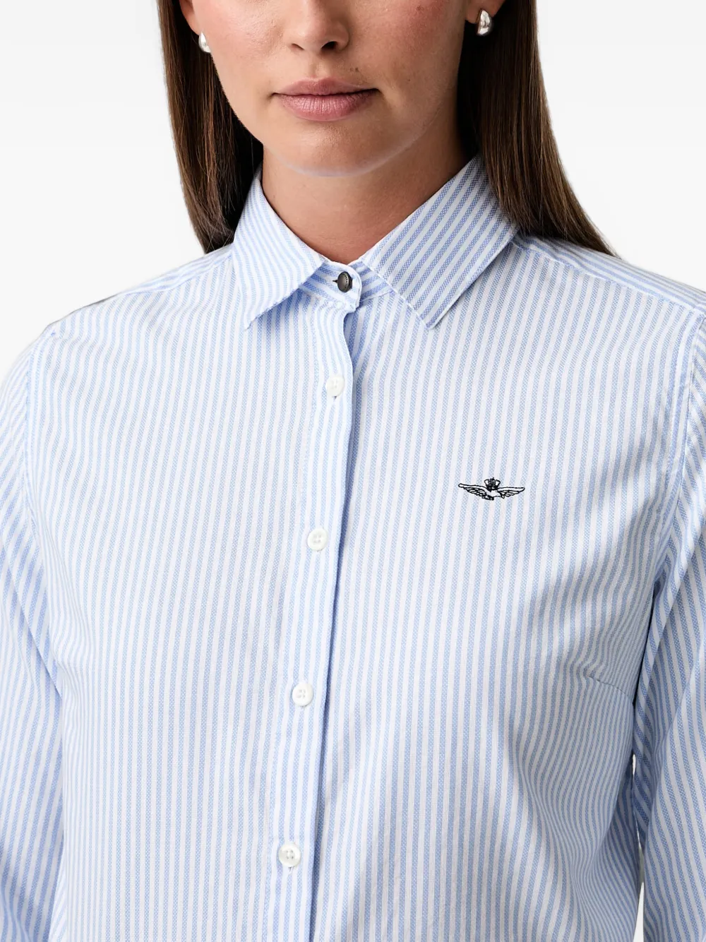 Aeronautica Militare Blouse met geborduurd logo Wit