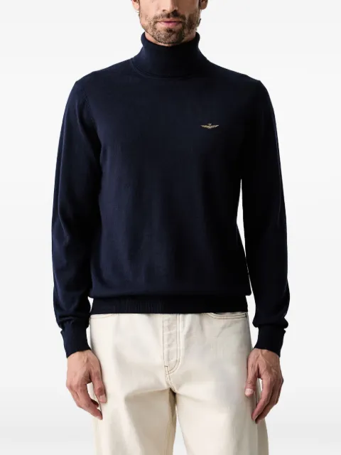 Aeronautica Militare roll-neck embroidered sweater