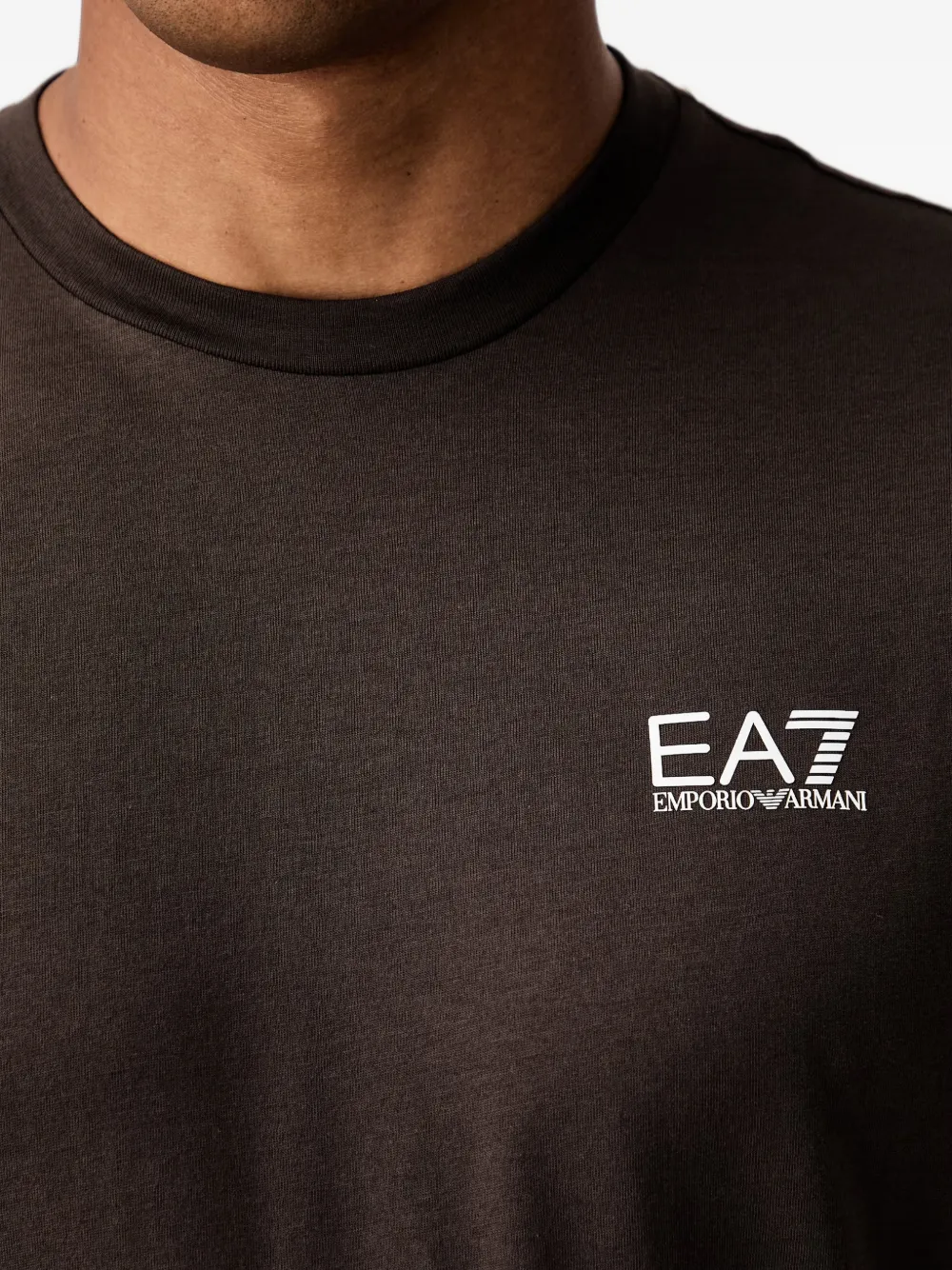 Ea7 Emporio Armani T-shirt met logoprint Bruin