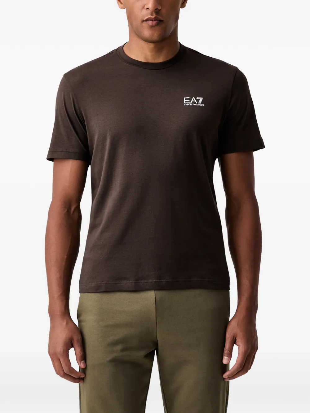Ea7 Emporio Armani logo-print short-sleeve T-shirt - Marrone