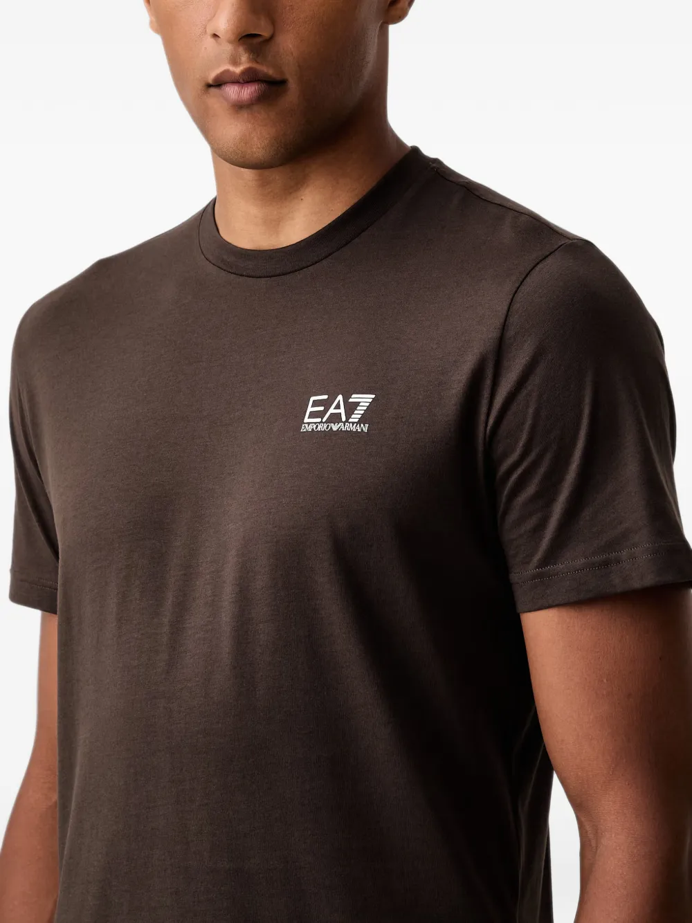 Ea7 Emporio Armani T-shirt met logoprint Bruin