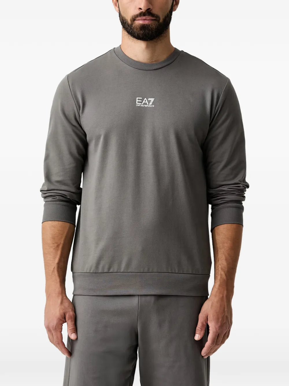 Ea7 Emporio Armani logo-print sweatshirt - Grigio