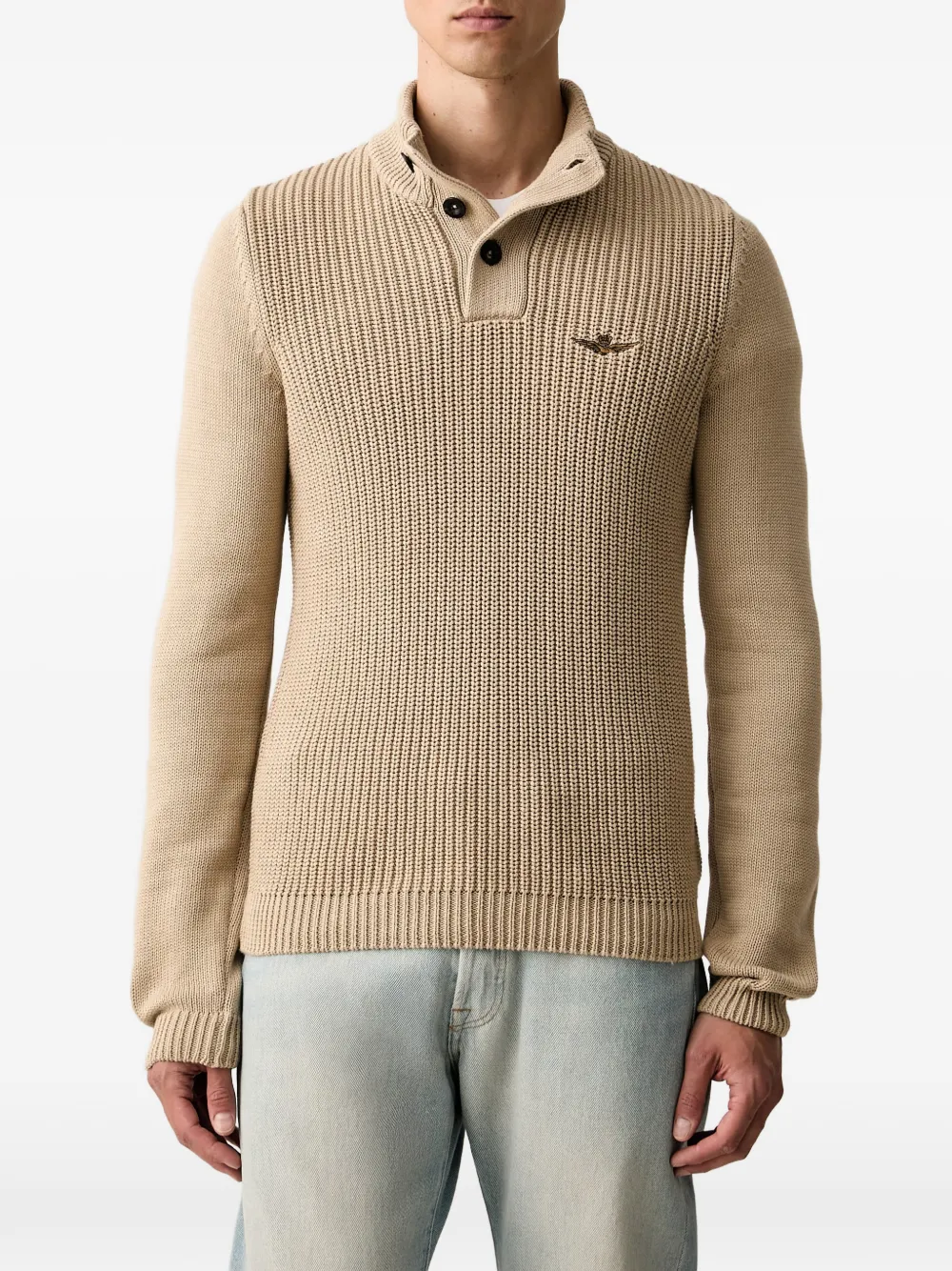 Aeronautica Militare Gerippter Pullover - Braun
