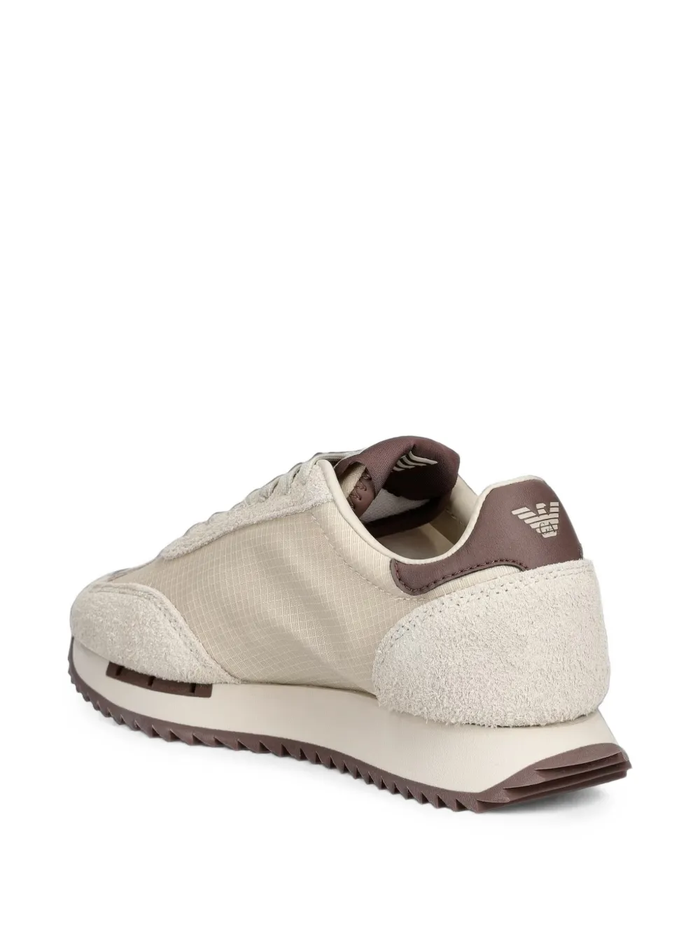 Ea7 Emporio Armani logo-patch panelled sneakers Beige